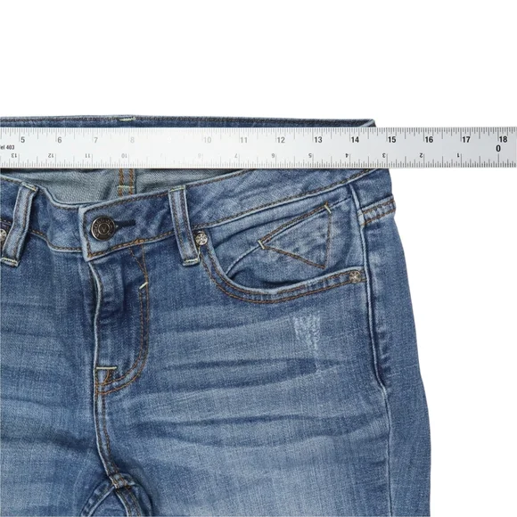 Vigoss Women's The Chelsea Skinny Blue Jeans Distressed Size 28  Blue - Picture 12 of 12